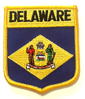 EMBROIDERED DELAWARE STATE FLAG SHIELD PATCH (FL-1)