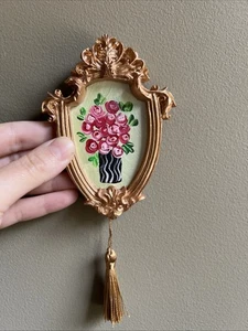 Rosen, Strauß, Blumen, Original Miniatur Gemälde, klein, Mini, gerahmt - Bild 1 von 11