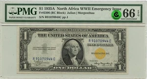 1935A $1 N. Africa WWII Emergency Issue Fr# 2306 PMG Gem66 EPQ GCC Green - Picture 1 of 2
