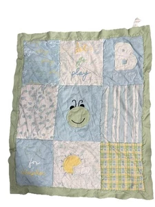 Messages From The Heart Patchwork Squares Baby Blanket Lets Go Play - Picture 1 of 3
