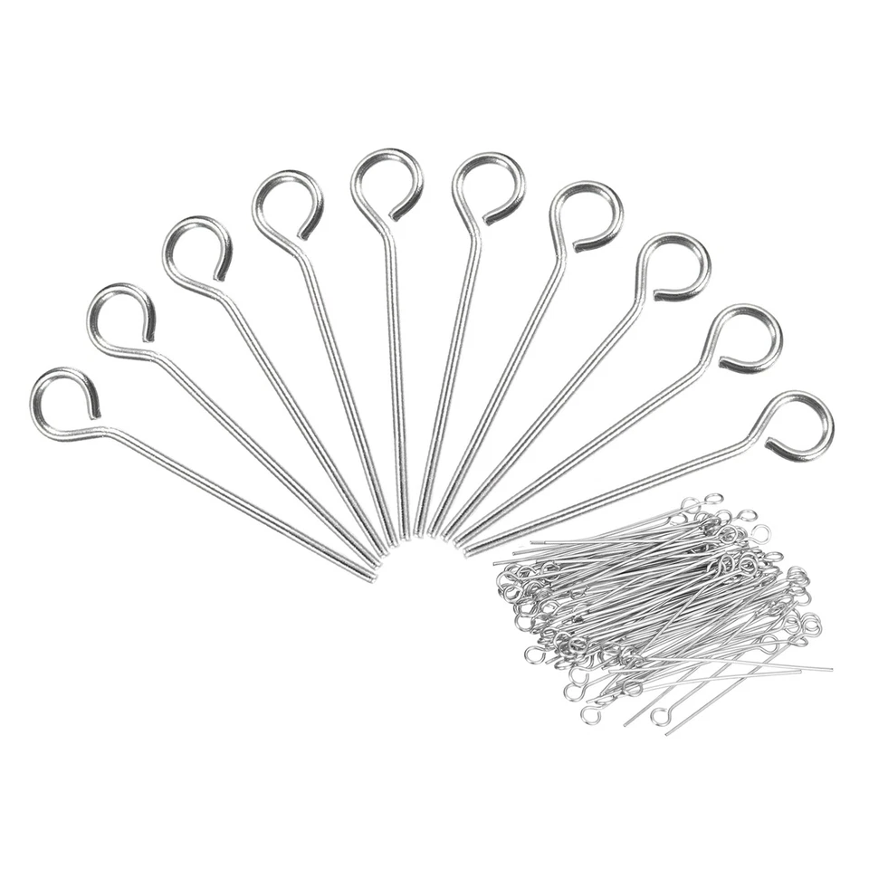 500Pcs 304 Stainless Steel Eye Pins Jewelry Findings Eye Pins 16mm Eye Pins Foto 1 de 4