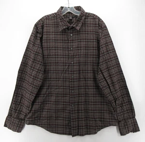 John Varvatos Shirt Men XL Red Button Down Plaid Classic Preppy Casual Cotton - Picture 1 of 11