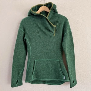 Sudadera con capucha polar Stio Sweetwater para mujer talla XS verde agujeros para los pulgares - Imagen 1 de 12