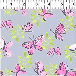 Bloom Wildly Floral Sprigs Cotton Clothworks Fabric Blue By the Yard    - Picture 1 of 2