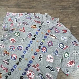 Reyn Spooner Hemd Herren XL grau Shirt MLB Baseball Caps All Over Print Knopfleiste - Bild 1 von 6