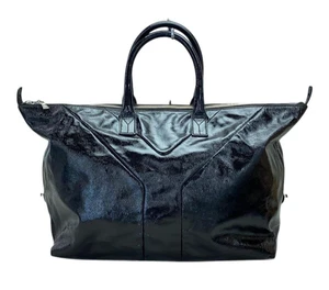 YVES SAINT LAURENT YSL Easy Boston Bolso de Mano Cuero Negro Grande De Colección - Imagen 1 de 7