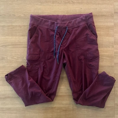 Columbia Burgundy Cargo Jogger Pants Women's XL Elastic Waist Drawstring Comfort - Image 1 of 4