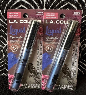 🌺2pk LA COLORS SPELLBOUND C69215 NAVY BLUE METALLIC SHIMMER LIQUID EYESHADOW - Image 1 of 4