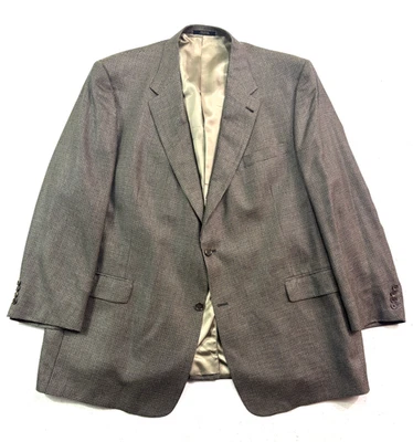 Hart Schaffner Marx 54L Black Tan Houndstooth Silk Wool Blazer Jacket Sport Coat - Image 1 of 4