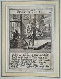 Der sparende Narr Sparfuchs Banker alter Kupferstich von Leidenhoffer 1708 - Picture 1 of 1