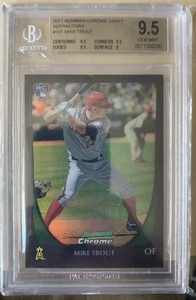 2011 Bowman Chrome Draft #101 Mike Trout Refractor BGS 9.5 Rookie - Picture 1 of 2