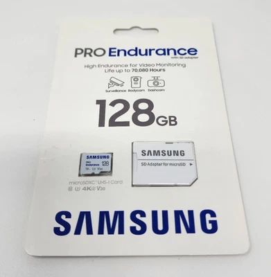 Tarjeta de memoria Samsung PRO Endurance 128 GB microSDXC Clase 10, MB-MJ128KA/AM, ¡Nueva! Foto 1 de 4