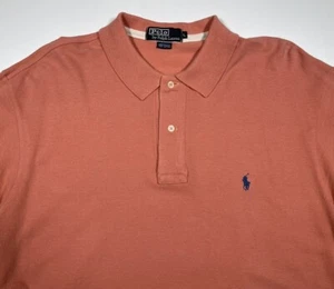 Vintage Polo Ralph Lauren Herren Poloshirt Made in USA Large 90er Jahre Pfirsich orange - Bild 1 von 6