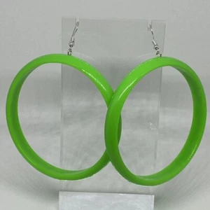 Lots of colours. Huge Chunky hoop earrings. Acrylic with hooks. 9.5 cm long - Picture 1 of 27