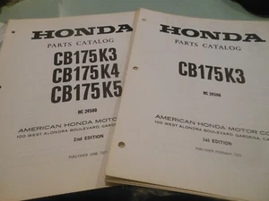 NOS OEM Honda Parts CATALOG CB175 K3 K5 BOTH 1st & 2nd Edition 71 Code # 24500 - Picture 1 of 10