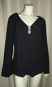 NEUWERTIG Casual Corner schwarz Top Shirt Bluse Langarm Gr. XL mit Perlenakzent - Bild 1 von 8