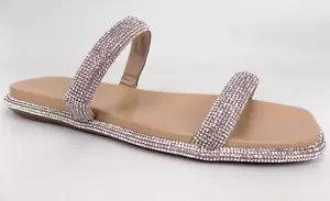 NEW! MIX No. 6 Marsaaki Women Flat Sandals Size 10.0 Med, Silver Stones - Picture 1 of 11