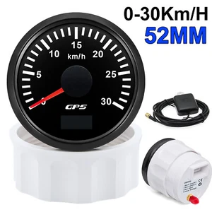 52mm Marine Boat GPS Speedometer 0-30km/H Odometer Gauge 7 Colors LED Waterproof - Picture 1 of 14