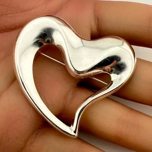 Eine Thailand Vintage 925 Sterling Silber Modernist Love & Hearts Brosche (7,5g) - Bild 1 von 4