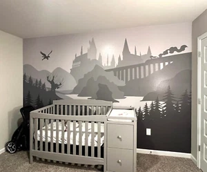Castle Wallpaper Mural, Full Wall Decal. Kids Room Decor. Self-adhesive - Picture 1 of 6