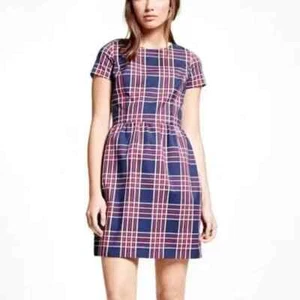 Vestido Vaina Brooks Brothers Rojo Vellón Cuadros Clásico Rojo Azul Blanco Talla 12 - Imagen 1 de 8