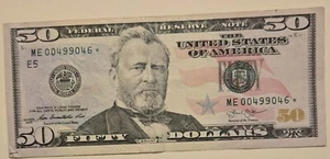 2013 $50 Star Note ~ Low Fancy Serial Number Star Note ME 00499046* - Picture 1 of 4