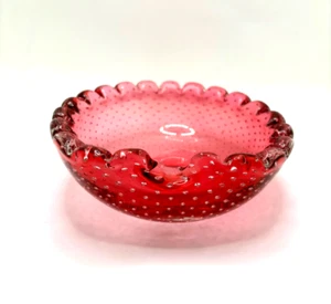 Murano Bullicante Dish with Controlled Bubbles In Very Good Condition - Picture 1 of 7