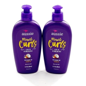 Lot 2 - Aussie Miracle Curls Leave-In Detangling Milk, Paraben Free, 6.7 oz NEW - Picture 1 of 4
