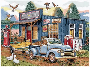 Kreuzstich-Kit ~ Design funktioniert Köder und Tackle Old Time Country Store #DW3437 - Bild 1 von 4