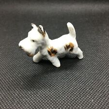 Vintage Ceramic Terrier Dog Figurine Made Japan Scottie Dog Fox Terrier 1.5" Hi.