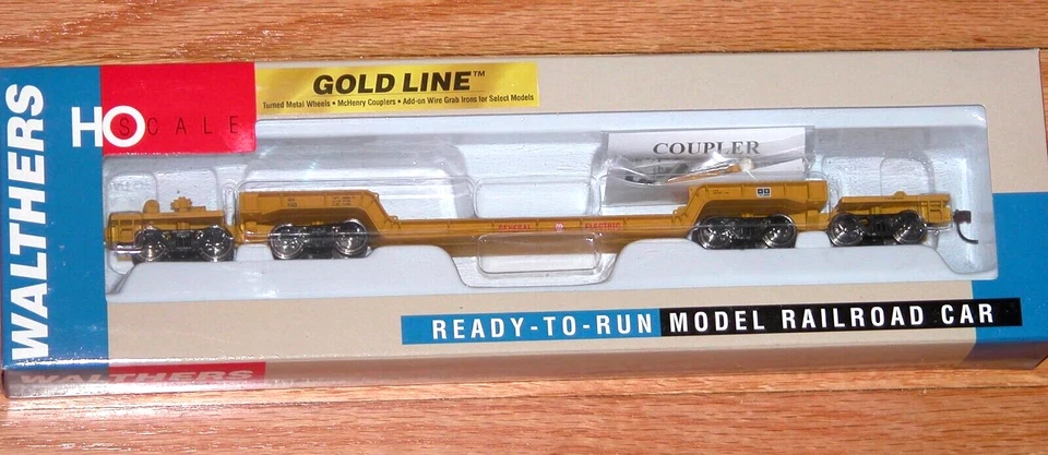 HO WALTHERS 932-5632 81' 4 FOUR TRUCK DEPRESSED CENTER FLAT CAR GENERAL ELECTRIC - Image 1 of 1