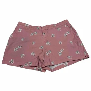 Lane Bryant Shorts Womens Size 20 Gray Pink Chino Floral Print Stretch 5” Inseam - Picture 1 of 7