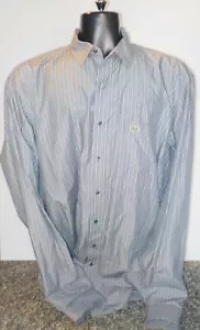 LACOSTE Camicia Uomo Multicolore Righe Bottoni Frontali Ctn Lunga Slv TG XLT - Foto 1 di 4