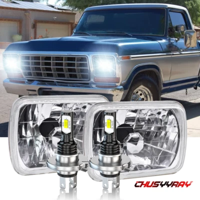 Пара светодиодных фар дальнего/дальнего света 7x6 5x7 дюймов для Ford F100 1978 1979 1980-1983 - Изображение 1 из 4