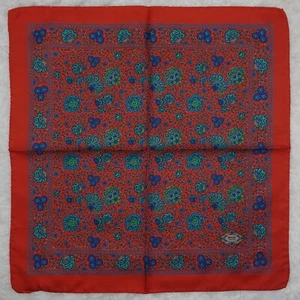 M301 Atelier VERSACE Red Silk Scarf Scarves Pocket Square 16.5" X 17" - Picture 1 of 6