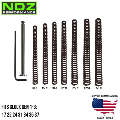 NDZ PERFORMANCE NDZ Glock 17 22 24 31 34 35 37 Gen 1-3 Guide Rod Assembly Tuner Pack Stainless