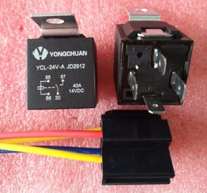 Relé para automóvil de camión automotriz JD2912 SPDT 4 pines DC 24V 24VDC 40A con enchufe - Imagen 1 de 1