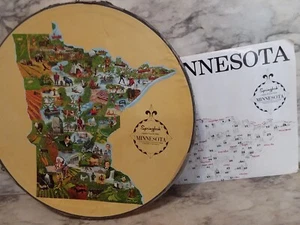 Vtg 1968 Springbok MINNESOTA State Contour Jigsaw Puzzle - Complete w/ Paperwork - Picture 1 of 10