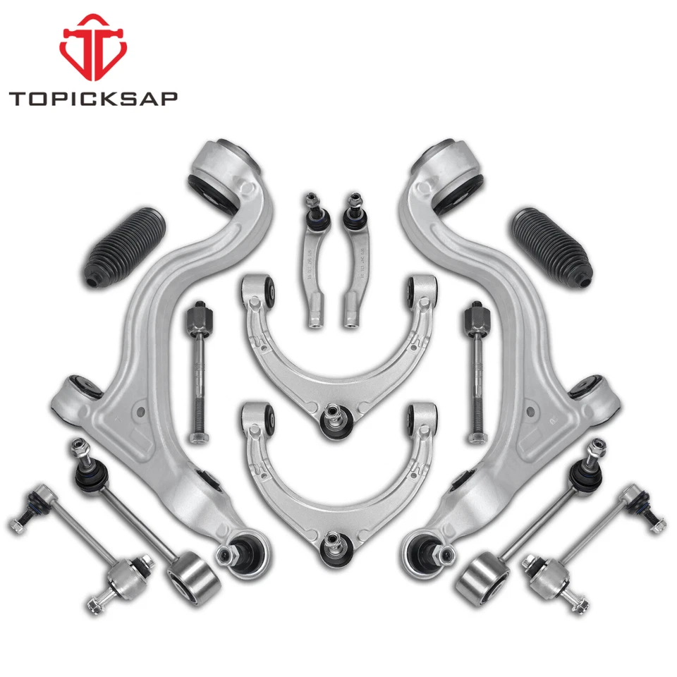 Brazos de control delanteros 14 piezas con extremo de barra de amarre para Porsche Panamera 2014-2016 Foto 1 de 4