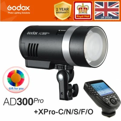 UK Godox AD300Pro 2.4G TTL testa rotonda flash esterno + trigger Xpro-C/N/S/F/O