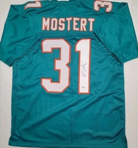 RAHEEM MOSTERT Autographed MIAMI DOLPHINS Teal Custom Jersey SZ XL. BECKETT - Picture 1 of 5