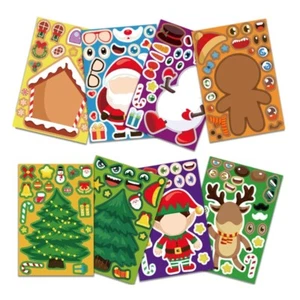 Interactive DIY Puzzle Sticker Set Christmas Creative Face Assembly PVC Stickers - Picture 1 of 8