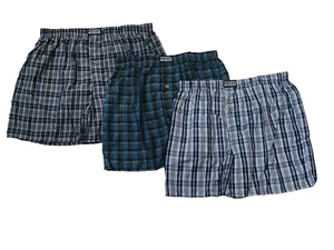 3 Pairs Mens Woven Boxer Shorts Elasticated Waist Light Weigh Underwear S to 3XL - Picture 1 of 1