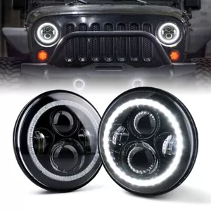 7"Inch Halo LED Headlights DRL Projector for Jeep Wrangler JK LJ TJ CJ 1997-2018 - Bild 1 von 7