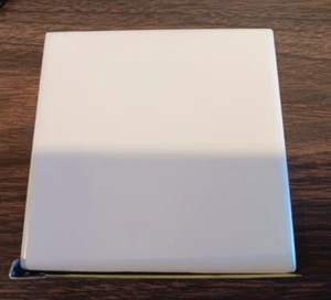 (1 EACH) CERAMIC WALL/FLOOR TILE SOLID WHITE COLOR 4.25" x 4.25" MADE IN USA - Picture 1 of 5