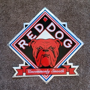 🔥🛑RED DOG "UNCOMMONLY SMOOTH" BEER SIGN RED DOG BEER TIN SIGN MAN CAVE DECOR - Picture 1 of 10