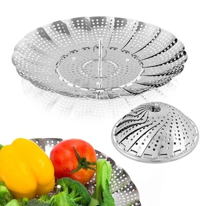 Vegetable Steamer Basket, Premium Stainless Steel Veggie Steamer Basket - Fol... - Picture 1 of 7