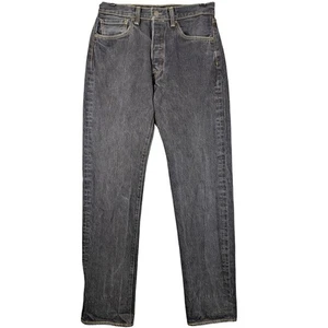 Jeans Levis 501 para hombre 30x34 (etiqueta 32x38) negros lavados a la piedra denim americano recto - Imagen 1 de 13