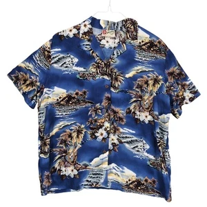 Hilo Hattie Men's M Hawaiian Camp Shirt Beach Floral Ukulele Aloha Hawaii Made - Picture 1 of 6