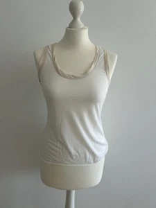 Feines Top von ALL SAINTS in XS Weiß, Mit Saum in Hellrosé/beige - Bild 1 von 4